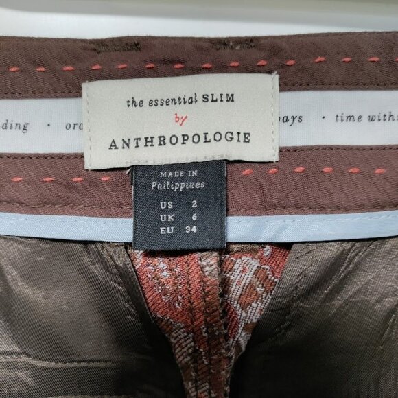 Anthropologie Slim Fit Pasley Floral Prairie Print Boho Festival Trouser 2 - Picture 4 of 12